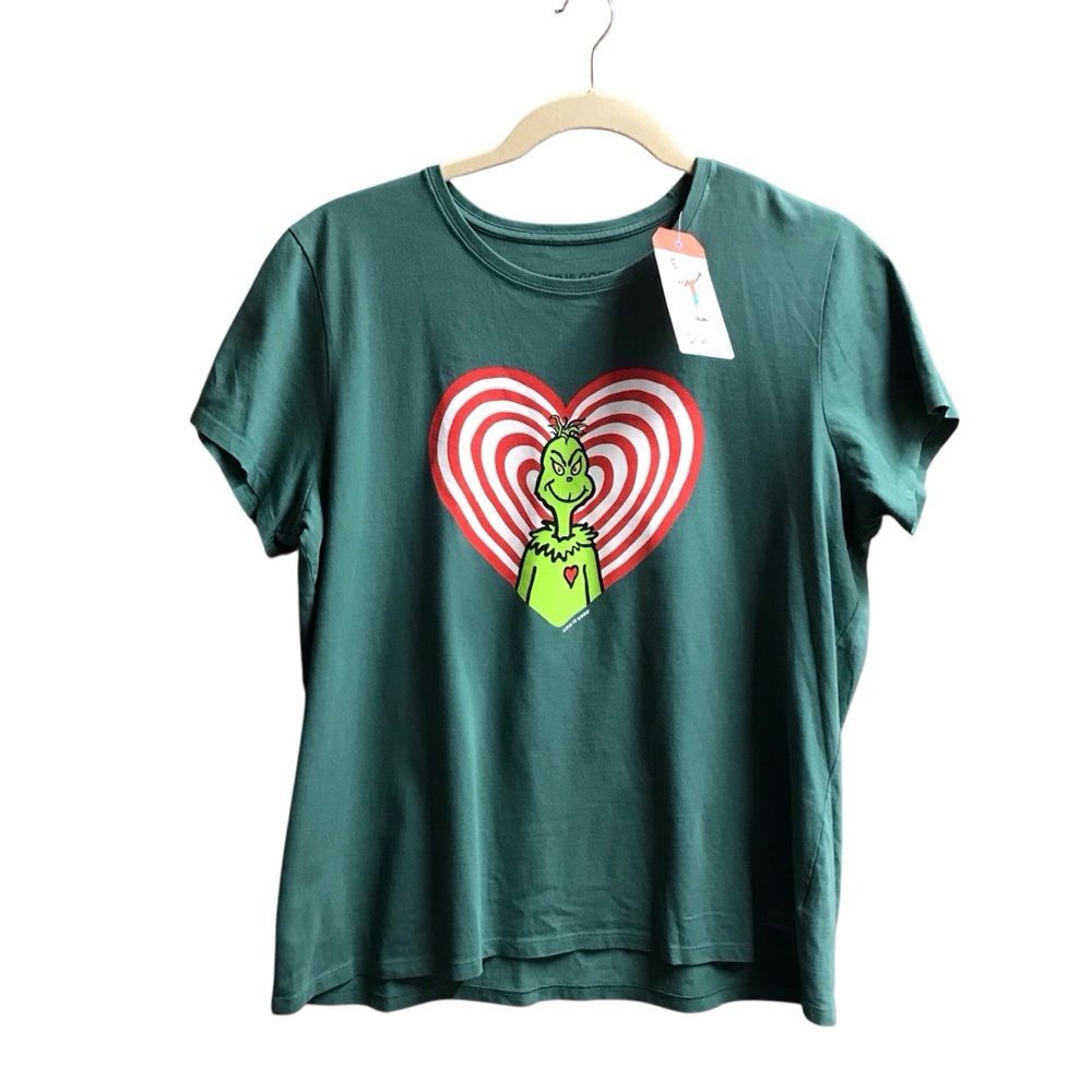 Life is Good Womens Sz XXL Grinch Turn Up The Love Crusher T-Shirt